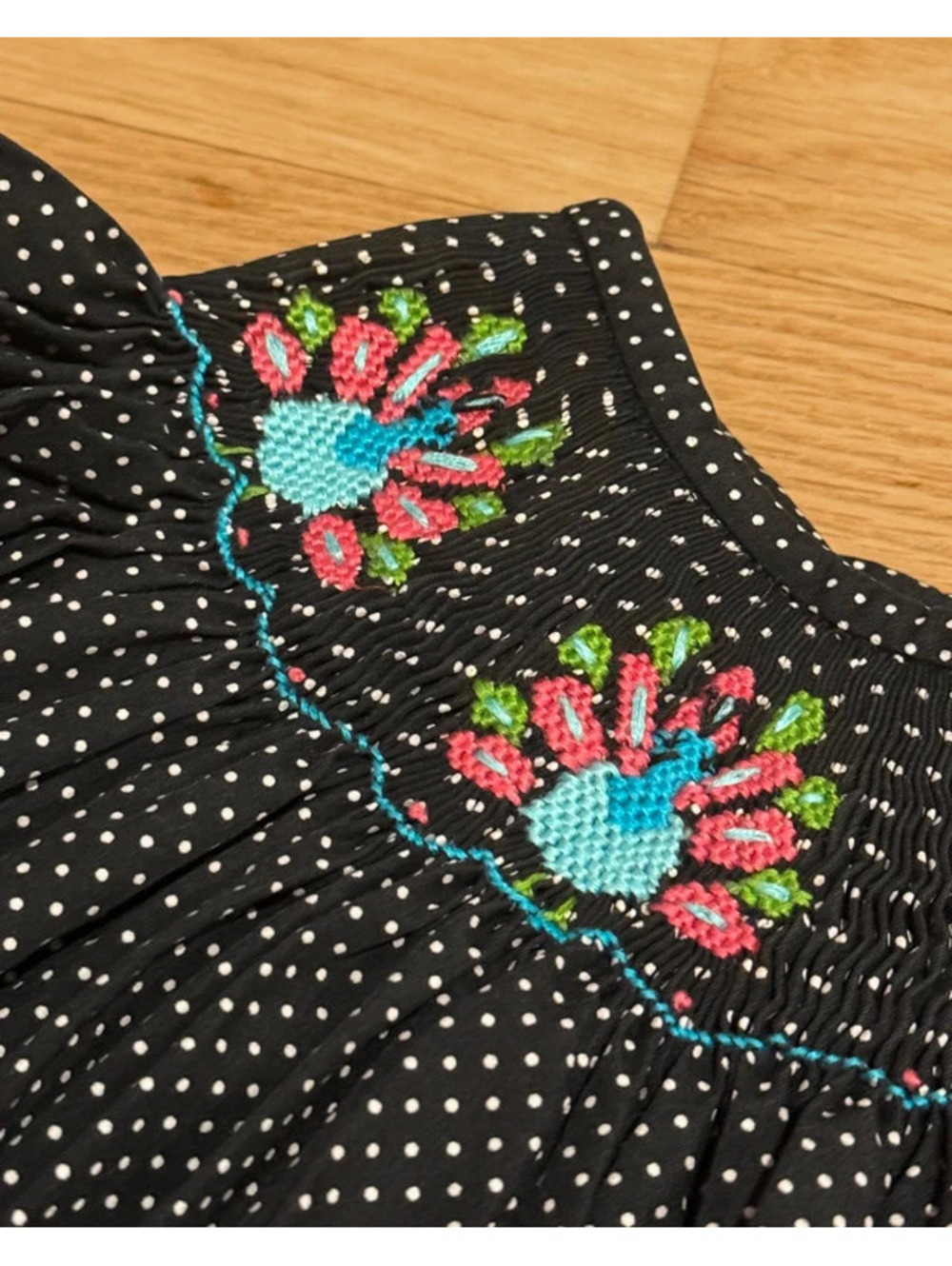 Stellybelly Girls Smocked Polka Dot Dress Size 4T
